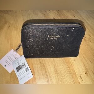 Kate Spade NWT Shimmy Glitter Small Cosmetic Pouch